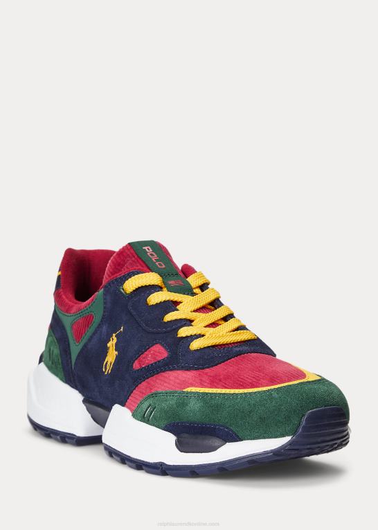 farveblok Mænd Ralph Lauren jogger sneaker i ruskind og fløjl Z426B2200