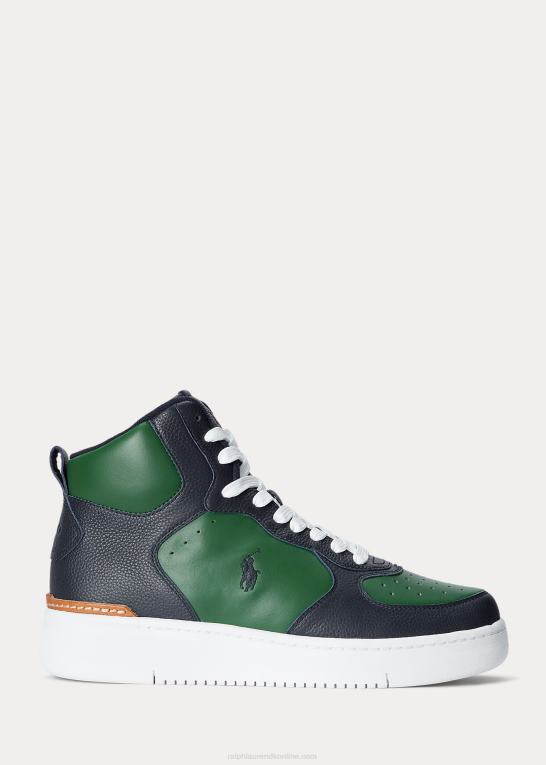 flåde/skov Mænd Ralph Lauren masters sneaker i mellemlæder Z426B2007
