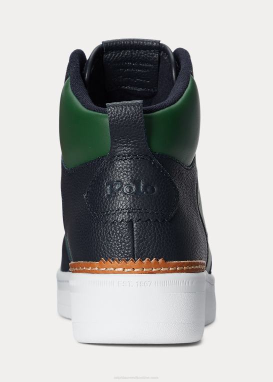 flåde/skov Mænd Ralph Lauren masters sneaker i mellemlæder Z426B2007