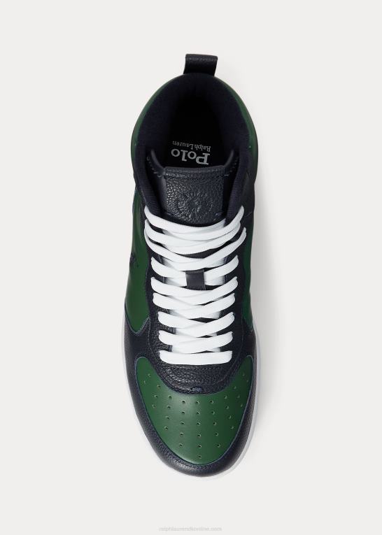 flåde/skov Mænd Ralph Lauren masters sneaker i mellemlæder Z426B2007