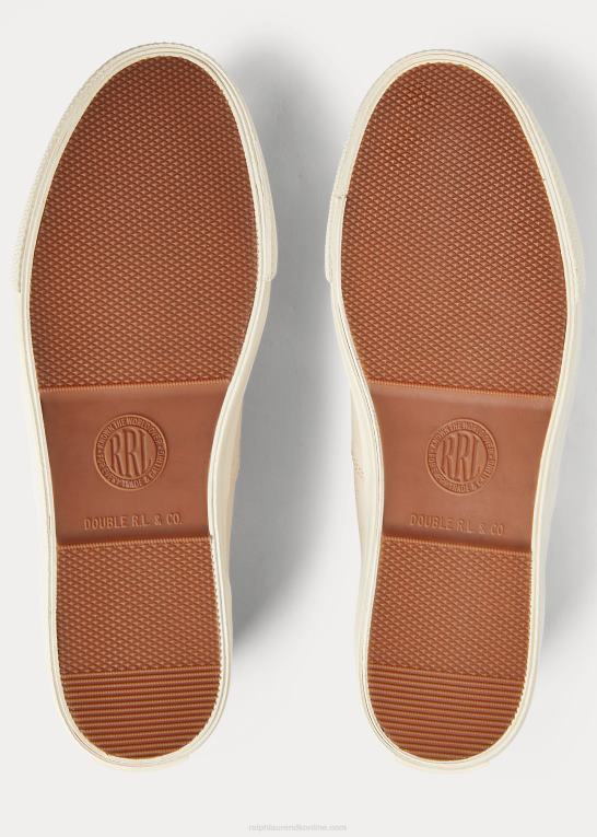 greige Mænd Ralph Lauren lærred sneaker Z426B1951