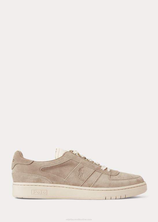 halm kaki Mænd Ralph Lauren lav-top sneaker i hof af ruskind Z426B2000