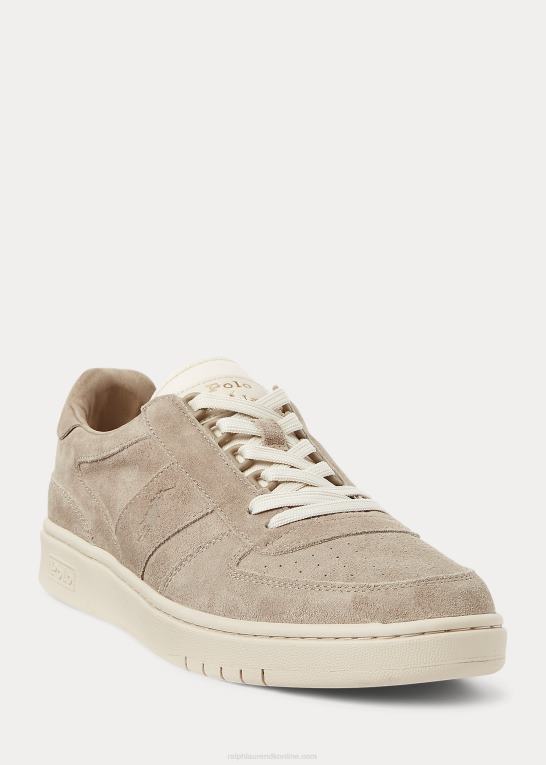 halm kaki Mænd Ralph Lauren lav-top sneaker i hof af ruskind Z426B2000