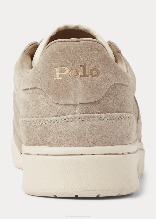 halm kaki Mænd Ralph Lauren lav-top sneaker i hof af ruskind Z426B2000