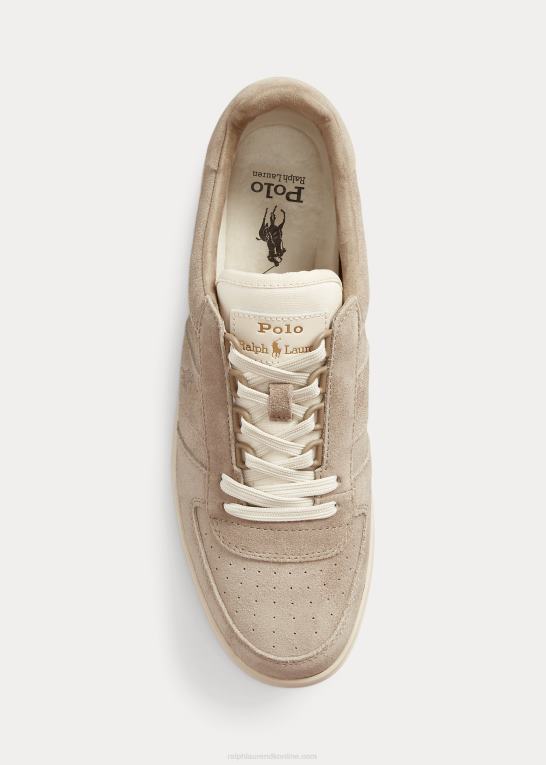 halm kaki Mænd Ralph Lauren lav-top sneaker i hof af ruskind Z426B2000