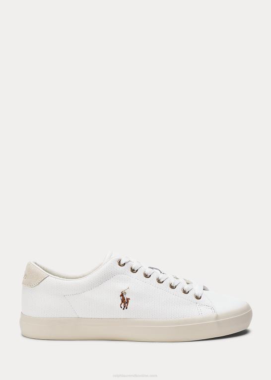 hvid Mænd Ralph Lauren longwood læder sneaker Z426B2019