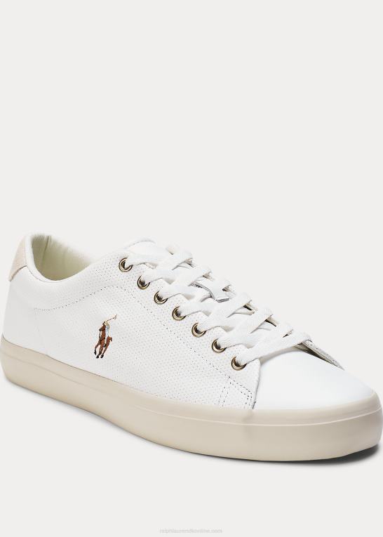 hvid Mænd Ralph Lauren longwood læder sneaker Z426B2019