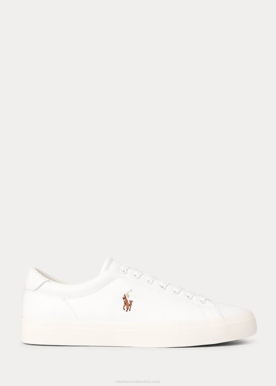 hvid Mænd Ralph Lauren longwood læder sneaker Z426B2020