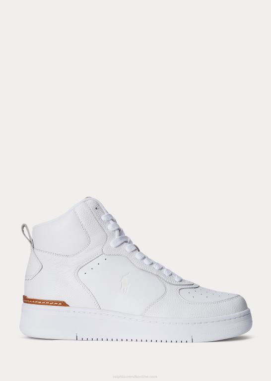 hvid Mænd Ralph Lauren masters sneaker i mellemlæder Z426B2006