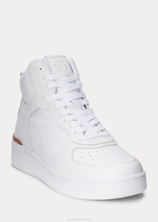 hvid Mænd Ralph Lauren masters sneaker i mellemlæder Z426B2006