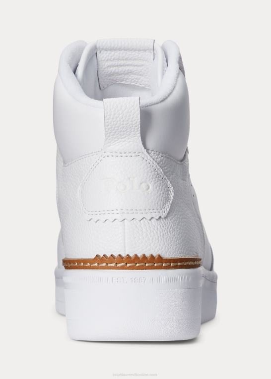 hvid Mænd Ralph Lauren masters sneaker i mellemlæder Z426B2006