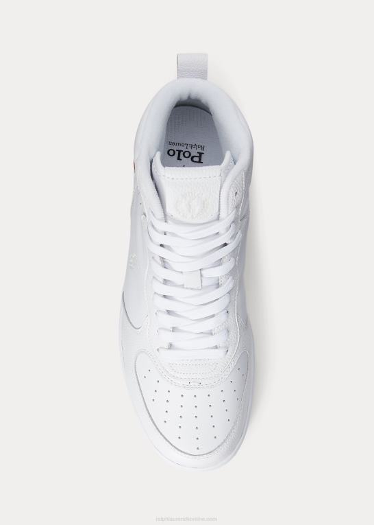 hvid Mænd Ralph Lauren masters sneaker i mellemlæder Z426B2006