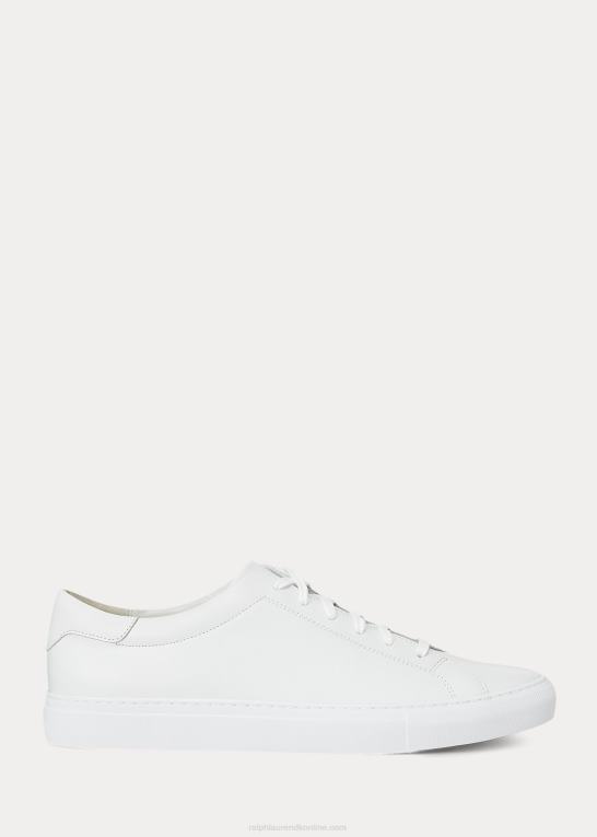 hvid Mænd Ralph Lauren sneaker i jermain læder Z426B2013