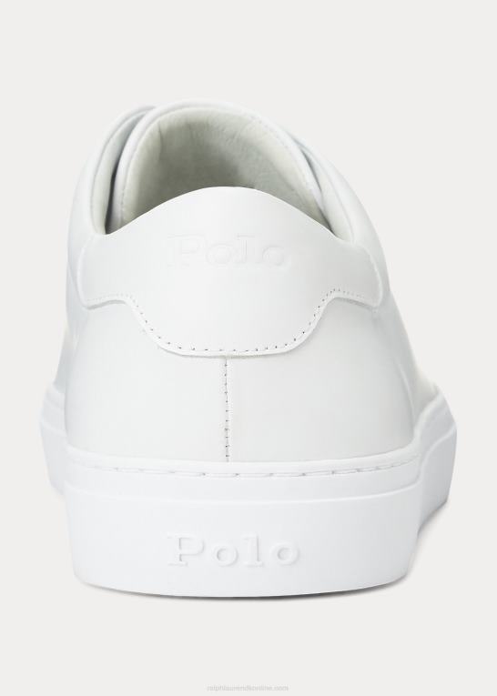 hvid Mænd Ralph Lauren sneaker i jermain læder Z426B2013