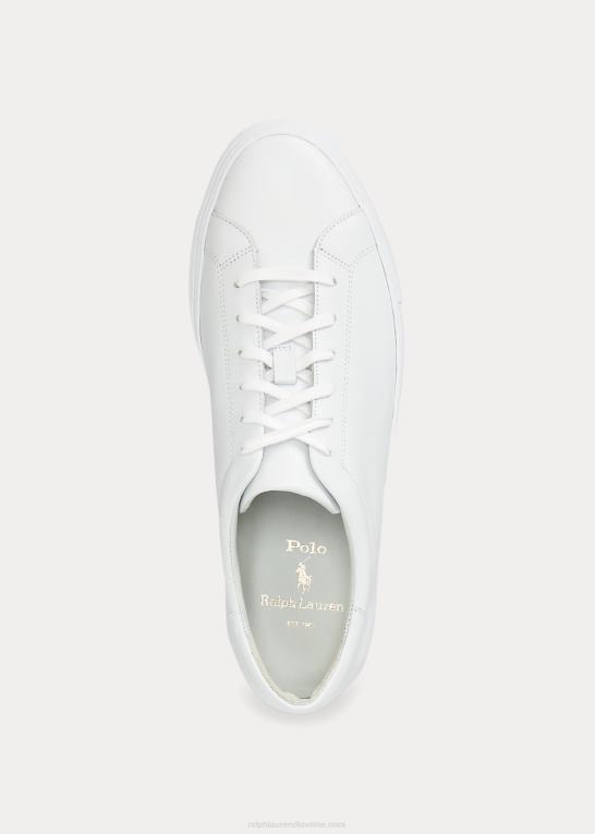 hvid Mænd Ralph Lauren sneaker i jermain læder Z426B2013