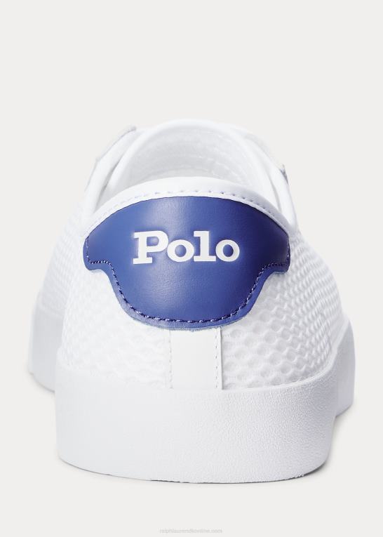 hvid/frihed Mænd Ralph Lauren nelson mesh-sneaker i læder Z426B1990