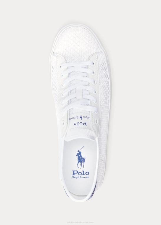 hvid/frihed Mænd Ralph Lauren nelson mesh-sneaker i læder Z426B1990