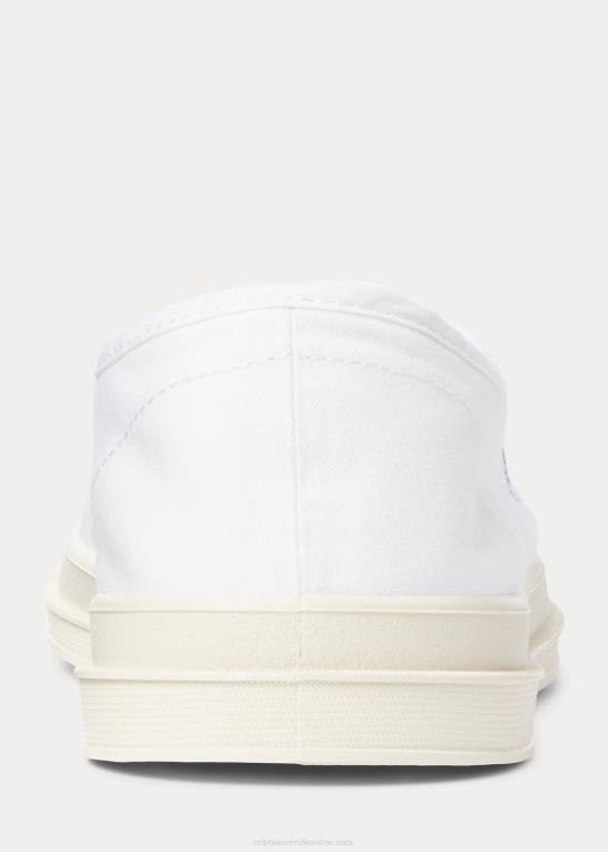 hvid/marineblå Mænd Ralph Lauren essence 100 canvas cap-toe sneaker Z426B2044