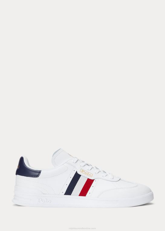 hvid/rød/blå Mænd Ralph Lauren Heritage aera sneaker i ruskind og læder Z426B1976