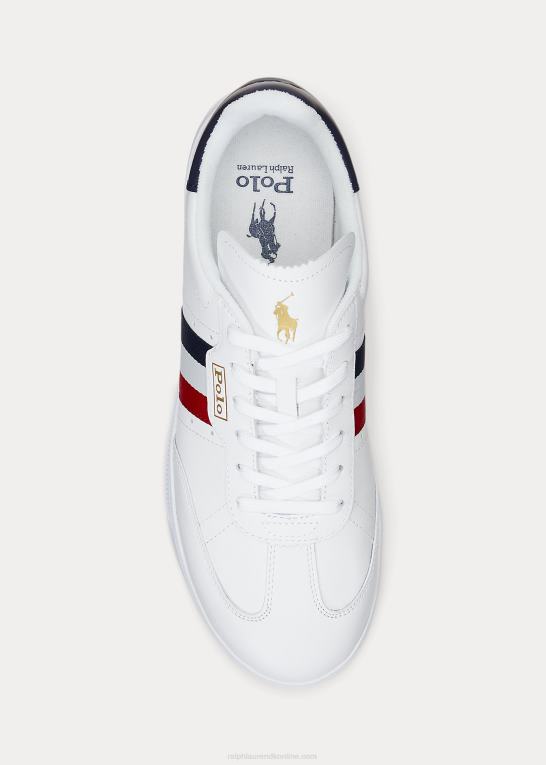 hvid/rød/blå Mænd Ralph Lauren Heritage aera sneaker i ruskind og læder Z426B1976