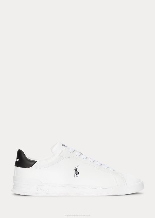 hvid sort Mænd Ralph Lauren Heritage Court ii lædersneaker Z426B8720