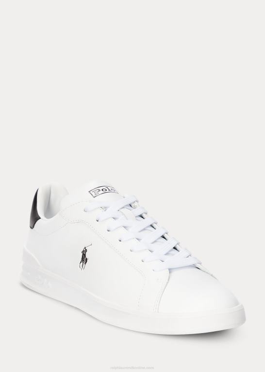 hvid sort Mænd Ralph Lauren Heritage Court ii lædersneaker Z426B8720