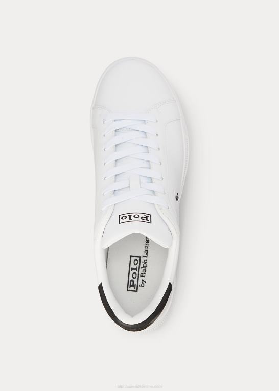 hvid sort Mænd Ralph Lauren Heritage Court ii lædersneaker Z426B8720