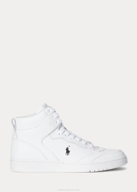hvid sort Mænd Ralph Lauren high-top sneaker i hoflæder Z426B2001