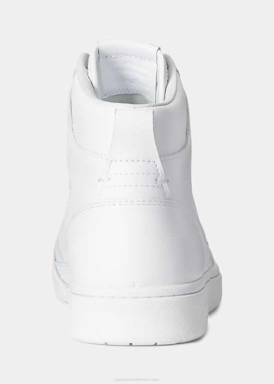 hvid sort Mænd Ralph Lauren high-top sneaker i hoflæder Z426B2001