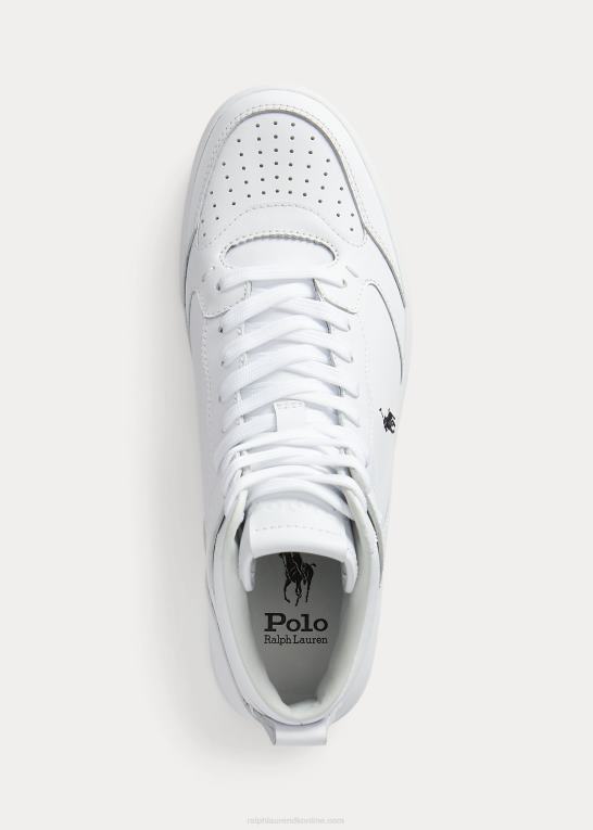 hvid sort Mænd Ralph Lauren high-top sneaker i hoflæder Z426B2001