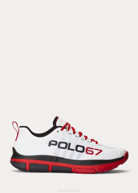 hvid/sort/rød Mænd Ralph Lauren tech racer sneaker Z426B1967
