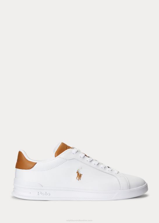 hvid/tan Mænd Ralph Lauren Heritage Court ii lædersneaker Z426B8722