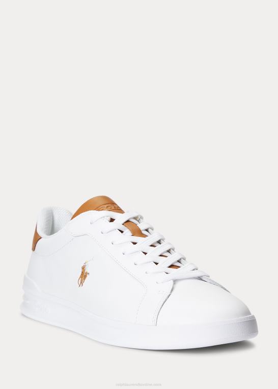 hvid/tan Mænd Ralph Lauren Heritage Court ii lædersneaker Z426B8722
