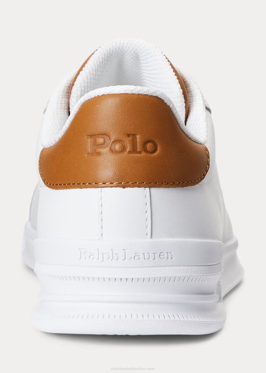 hvid/tan Mænd Ralph Lauren Heritage Court ii lædersneaker Z426B8722