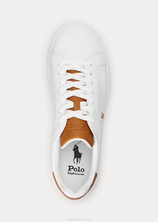 hvid/tan Mænd Ralph Lauren Heritage Court ii lædersneaker Z426B8722