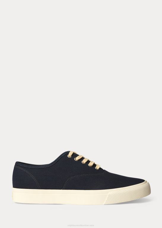 indigo Mænd Ralph Lauren lærred sneaker Z426B1952