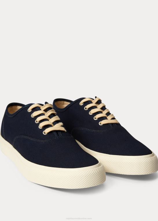 indigo Mænd Ralph Lauren lærred sneaker Z426B1952