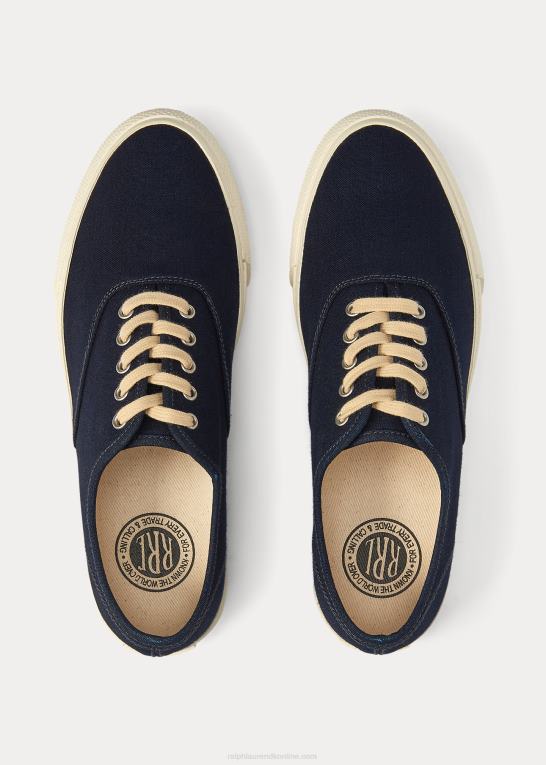 indigo Mænd Ralph Lauren lærred sneaker Z426B1952