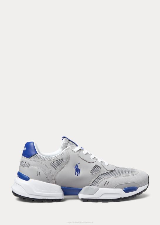kanal grå/city royal Mænd Ralph Lauren joggersneaker i ruskind og mesh Z426B1973