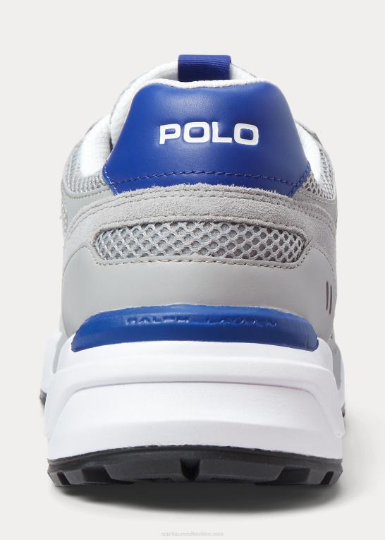 kanal grå/city royal Mænd Ralph Lauren joggersneaker i ruskind og mesh Z426B1973
