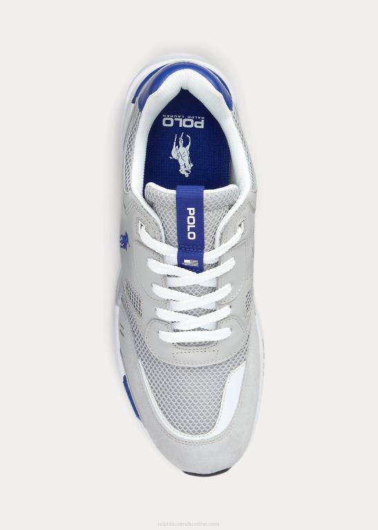 kanal grå/city royal Mænd Ralph Lauren joggersneaker i ruskind og mesh Z426B1973