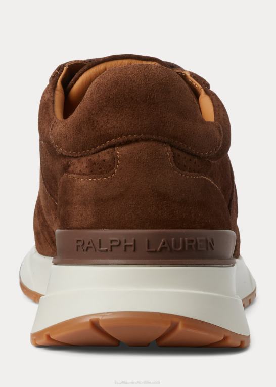 kastanjebrun Mænd Ralph Lauren ethan kalve-ruskind sneaker Z426B1944