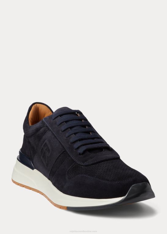 klassisk formand flåde Mænd Ralph Lauren ethan kalve-ruskind sneaker Z426B1943