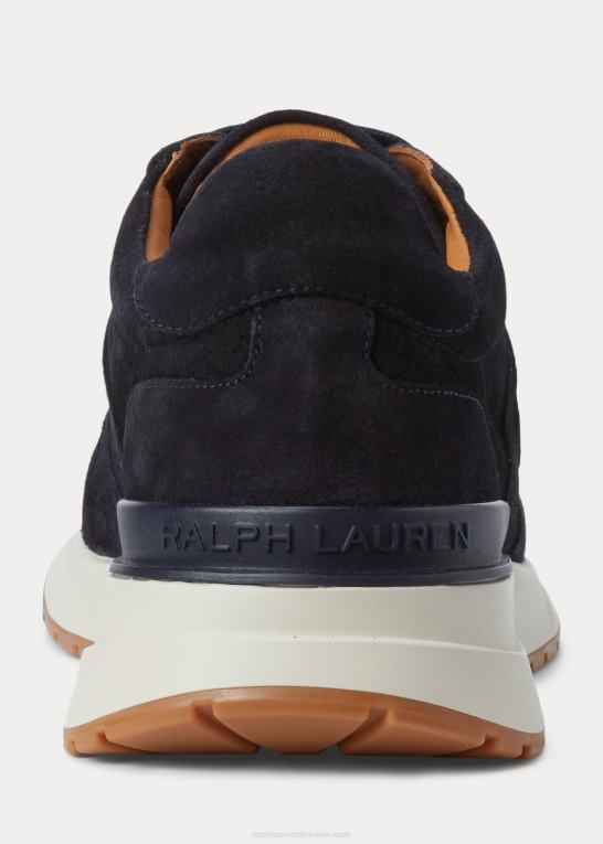 klassisk formand flåde Mænd Ralph Lauren ethan kalve-ruskind sneaker Z426B1943