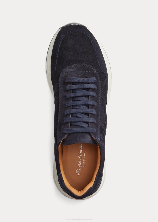 klassisk formand flåde Mænd Ralph Lauren ethan kalve-ruskind sneaker Z426B1943