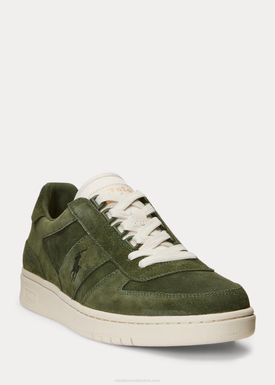 klassisk trist Mænd Ralph Lauren lav-top sneaker i hof af ruskind Z426B1999