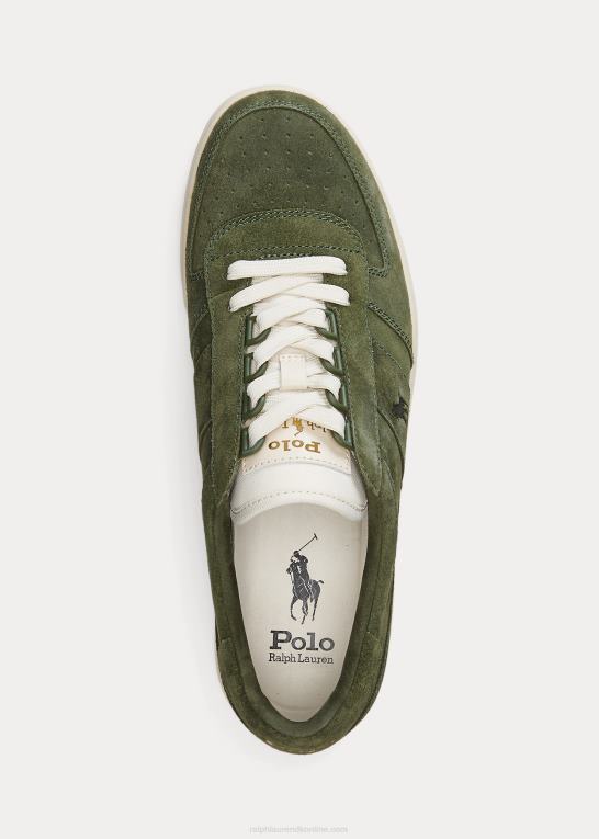 klassisk trist Mænd Ralph Lauren lav-top sneaker i hof af ruskind Z426B1999