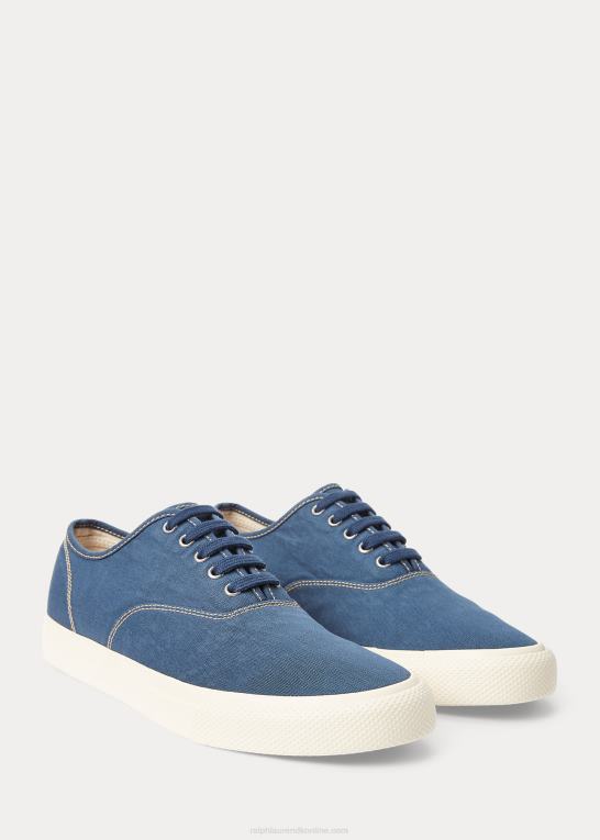 kongeblå Mænd Ralph Lauren lærred sneaker Z426B1954