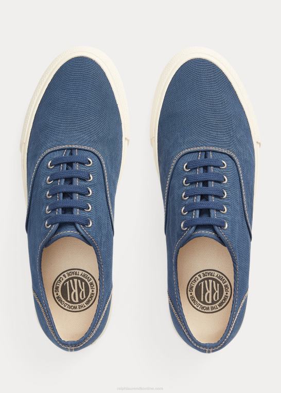 kongeblå Mænd Ralph Lauren lærred sneaker Z426B1954