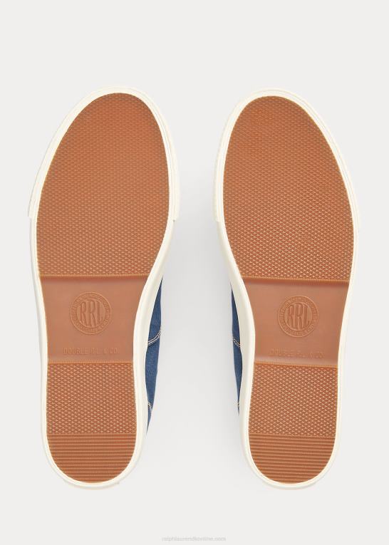 kongeblå Mænd Ralph Lauren lærred sneaker Z426B1954